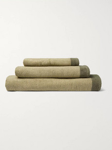 Cleverly Laundry Set Of Three Striped Superfine Cotton-terry Towels