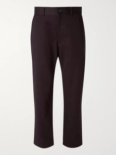 Studio Nicholson Bill Tapered Brushed Cotton-twill Trousers - Brown