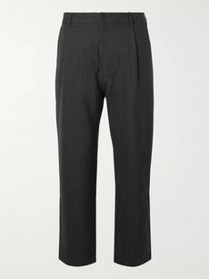 Studio Nicholson Bruno Pleated Mélange Wool Trousers In Gray