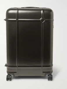 Fabbrica Pelletterie Milano Globe Spinner 68cm Leather-trimmed Polycarbonate Suitcase In Green