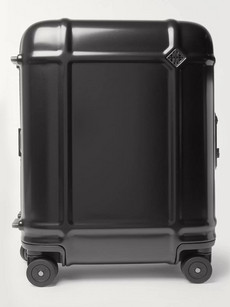 Fabbrica Pelletterie Milano Globe Spinner 55cm Leather-trimmed Polycarbonate Carry-on Suitcase In Black