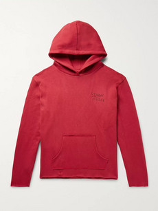 Simon Miller Oversized Logo-embroidered Knitted Cotton Hoodie In Red