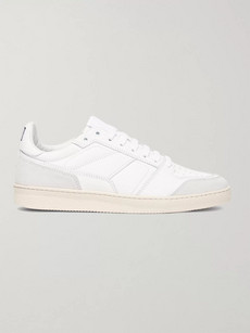 AMI ALEXANDRE MATTIUSSI LEATHER AND SUEDE SNEAKERS