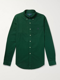 Polo Ralph Lauren Slim-fit Button-down Collar Garment-dyed Cotton Oxford Shirt - Green