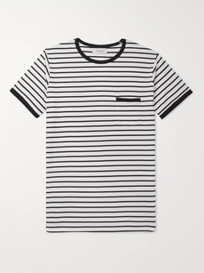 Nonnative Dweller Striped Cotton-jersey T-shirt In Black