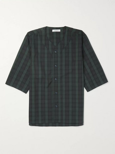 Nonnative Handyman Collarless Checked Cotton-blend Ripstop Shirt - Black