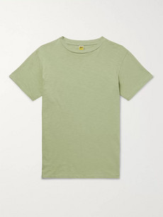 Velva Sheen Slub Cotton-jersey T-shirt In Light Green
