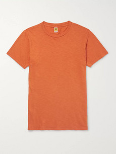 Velva Sheen Slub Cotton-jersey T-shirt In Orange