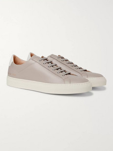 Common Projects Achilles Retro Leather Sneakers In Gray