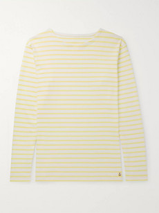 Armor-lux Striped Cotton-jersey T-shirt - Yellow