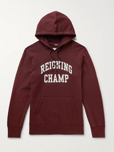 REIGNING CHAMP LOGO-PRINT LOOPBACK COTTON-JERSEY HOODIE