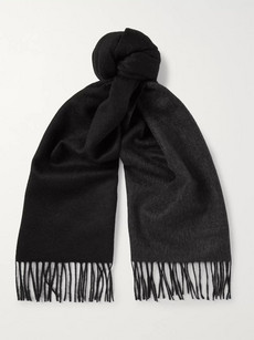 Tom Ford Two-tone Fringed Cashmere Scarf - Charcoal - One Siz