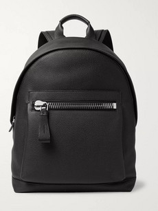 Tom Ford Full-grain Leather Backpack In Black