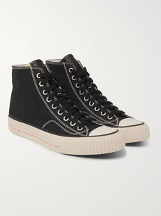 Visvim Skagway Leather-trimmed Canvas High-top Sneakers - Black