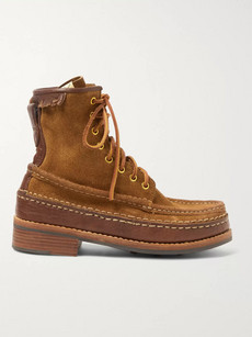Visvim Grizzly Leather-trimmed Suede Boots In Camel