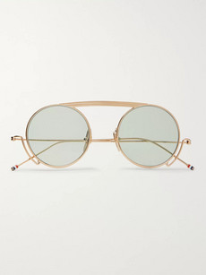 Thom Browne Round-frame Gold-tone Sunglasses - Gold - One Siz