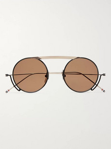 Thom Browne Round-frame Metal Sunglasses - Black - One Siz