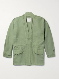 Visvim Sanjuro Printed Cotton Jacket In Green
