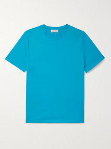 Enlist Mercerised Cotton-jersey T-shirt - Blue