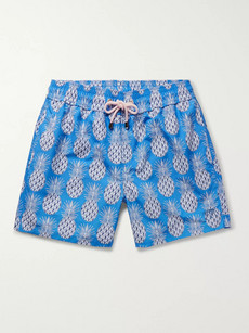 Pink House Mustique Mid-length Printed Swim Shorts - Blue