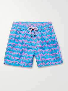 Pink House Mustique Mid-length Printed Swim Shorts In Blue