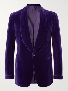 Ralph Lauren Purple Gregory Slim-fit Shawl-collar Cotton-velvet Tuxedo Jacket