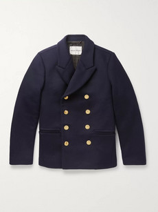 Salle Privée Daven Double-breasted Virgin Wool-blend Peacoat In Blue