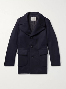 Salle Privée Scott Slim-fit Virgin Wool-blend Overcoat In Blue