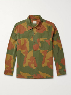 Bellerose Sora Camouflage-print Cotton-corduroy Shirt In Army Green