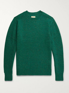 Bellerose Umash Mélange Shetland Wool Sweater In Emerald