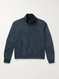 Loro Piana Reversible Windmate Storm System Shell And Cashmere Bomber Jacket In Blue