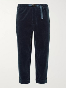Pilgrim Surf + Supply Cropped Wide-leg Cotton-corduroy Trousers In Midnight Blue