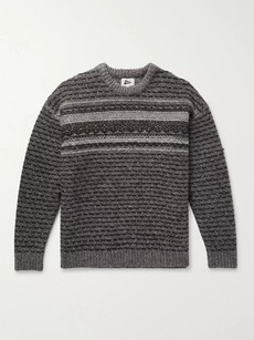 Pilgrim Surf + Supply Slub Wool-jacquard Sweater In Gray