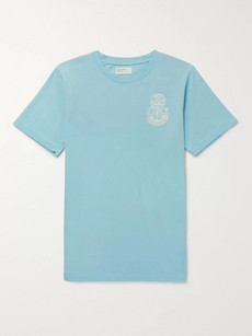 Universal Works Printed Cotton-jersey T-shirt - Blue