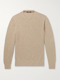 Loro Piana Slim-fit Mélange Baby Cashmere Sweater In Neutrals