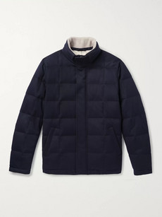 Loro Piana Storm System Quilted Cashmere And Cotton-blend Down Jacket In Navy