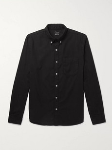 Save Khaki United Button-down Collar Garment-dyed Cotton Oxford Shirt In Black