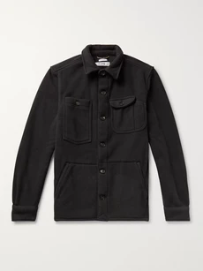 Freemans Sporting Club Polartec Fleece Shirt Jacket In Black