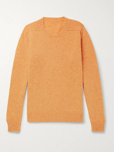 Anderson & Sheppard Mélange Shetland Wool Sweater In Orange