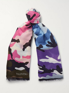 Valentino Camouflage-print Modal And Cashmere-blend Scarf In Multi