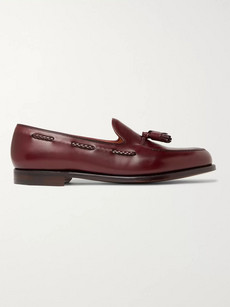 George Cleverley Aidan Leather Tasselled Loafers In Burgundy