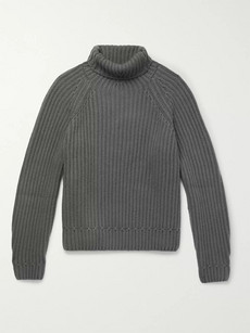 Berluti Ribbed Cashmere Rollneck Sweater In Gray