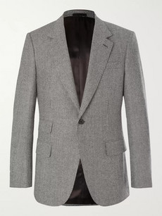 Kingsman Grey Slim-fit Puppytooth Wool Suit Jacket In Gray
