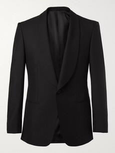 Kingsman Black Slim-fit Wool And Mohair-blend Tuxedo Jacket
