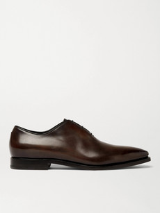 Berluti Alessandro Demesure Leather Oxfords With Leather Sole In 