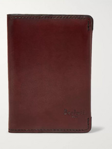 Berluti Leather Bifold Cardholder In Burgundy