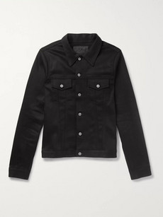 Jean Shop Lou Slim-fit Stretch-denim Trucker Jacket In Black