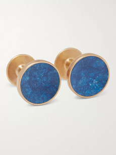 Alice Made This Bayley Gold-tone Amethyst Patina Cufflinks