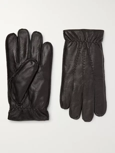 Dents Faux Fur-lined Leather Gloves In Black