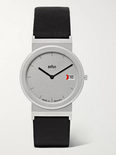 Braun Aw 50 Brushed Stainless Steel And Leather Watch - Silver - One Siz